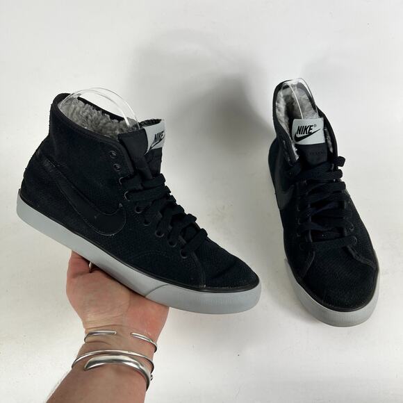 Nike Primo Court Sneakers Women's 7 Black Suede Lace Up Running Shoes 807163-001 - Picture 1 of 9